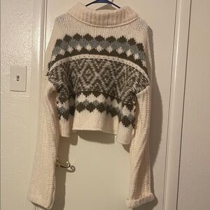 Free People Cream and Brown  Sweater oversized great condition
